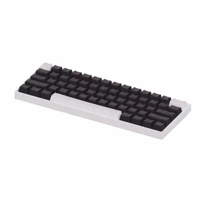3D Mechanical Keyboard Wireless With 60 Button Layout 3D Graphic