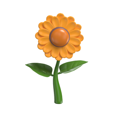 3D Sunflower Cute Radiant Floral Joy 3D Graphic