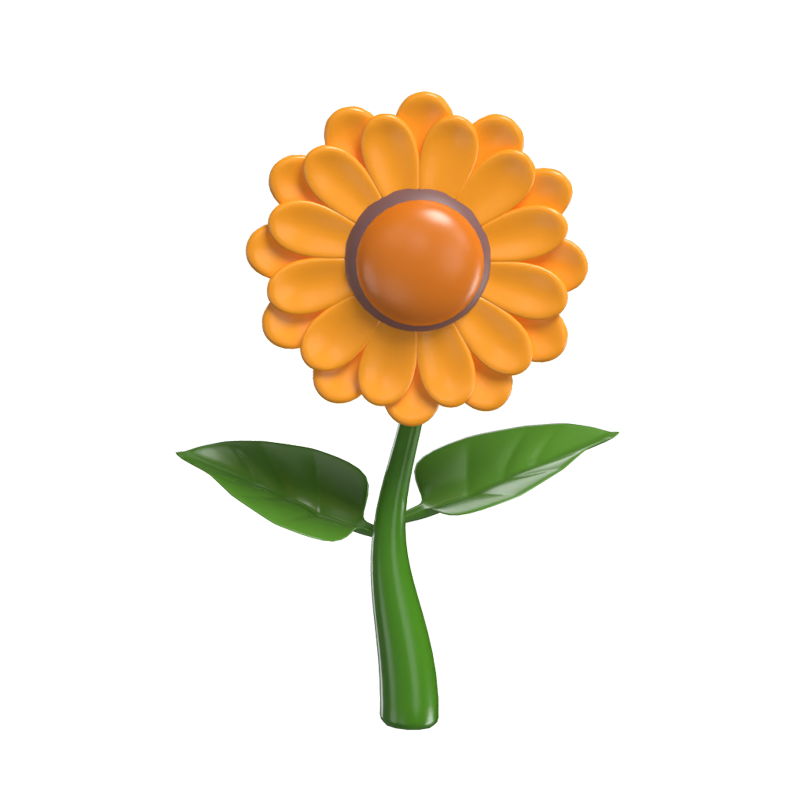 3D Sunflower Cute Radiant Floral Joy 3D Graphic