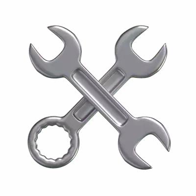 3D Wrench Model Mechanical Tool Precision 3D Graphic