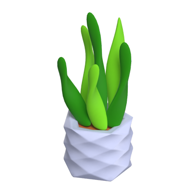 sansevieria planta en maceta icono 3d 3D Graphic