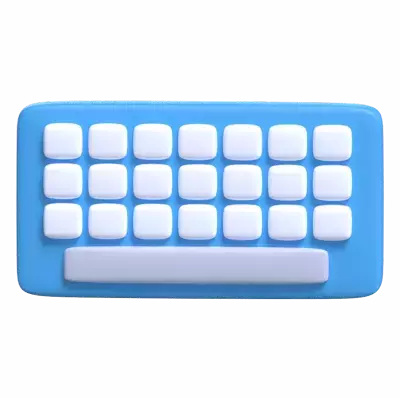 Keyboard 3D Model Electronic Component For Computer 3D Graphic