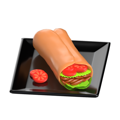 3D Kebab Grilled Delight 3D Graphic