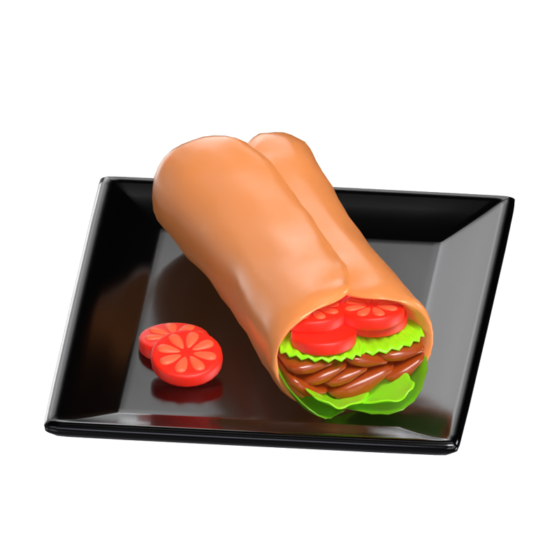 3D Kebab Grilled Delight 3D Graphic