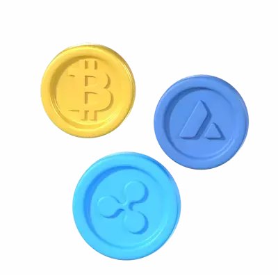 Crypto Coins 3D Graphic