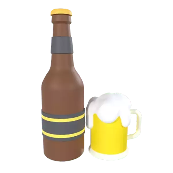 Beer Bottle 3D Graphic