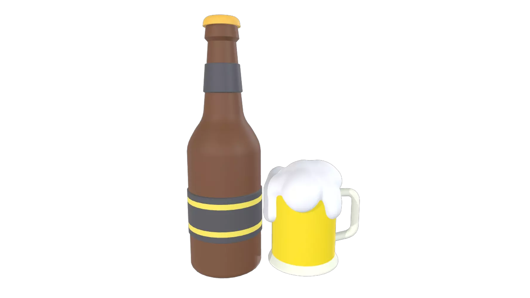 Beer Bottle 3D Graphic