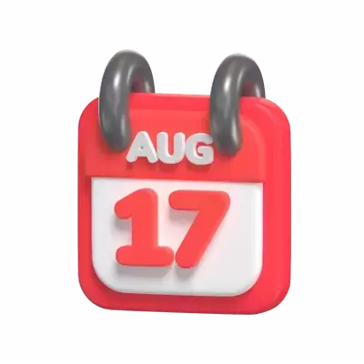 3D Indonesia Independence Day Calendar 3D Graphic
