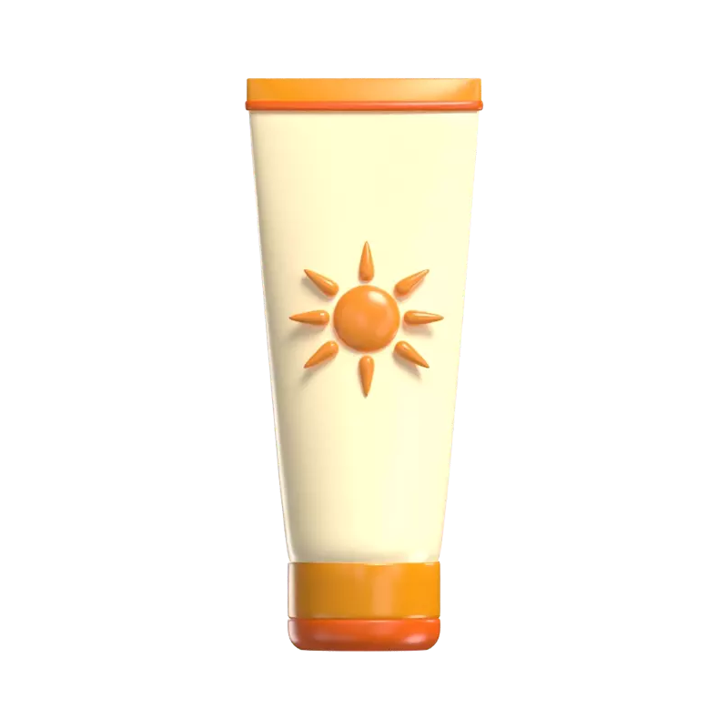 3D Sunscreen Bottle Model Sun Protection 3D Graphic