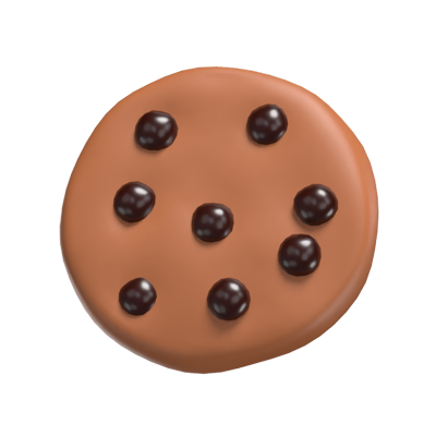 3D Cookie With Choco Chips 3D Graphic