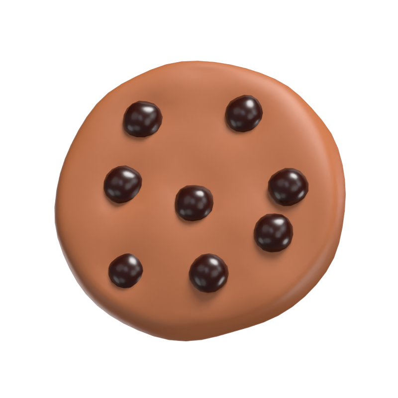 3D Cookie With Choco Chips 3D Graphic