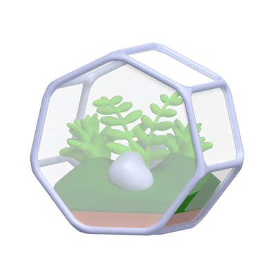 3D Terrarium Plant Icon Model 3D Graphic