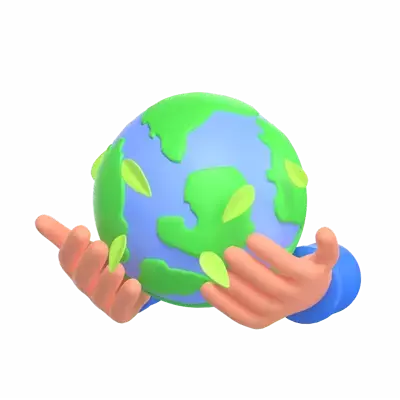 Hands Holding Earth 3D Graphic