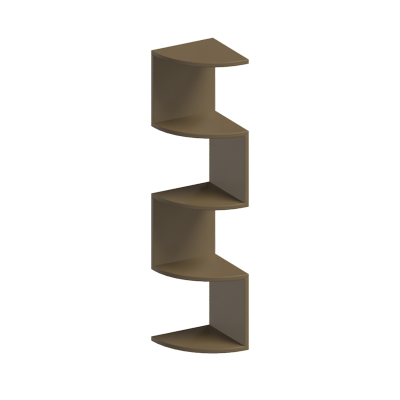3D Wall Shelf Zig Zag Structure And Surfaces With Round Edges 3D Graphic