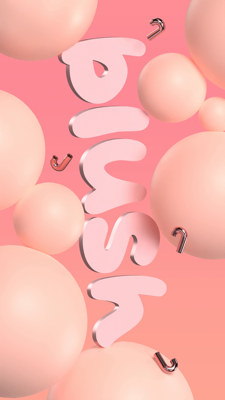 Blush Typography With Double Metalic Effect Glam Golden And Peach Fluzz 3D Template