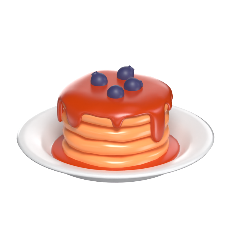  Delicia de desayuno con tortitas en 3D 3D Graphic