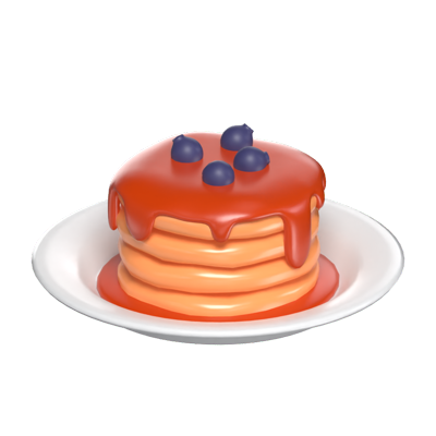  3D Pancake Breakfast Delight 3D Graphic