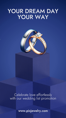 Jewelery Wedding Rings Poster Promotion 3D template 3D Template