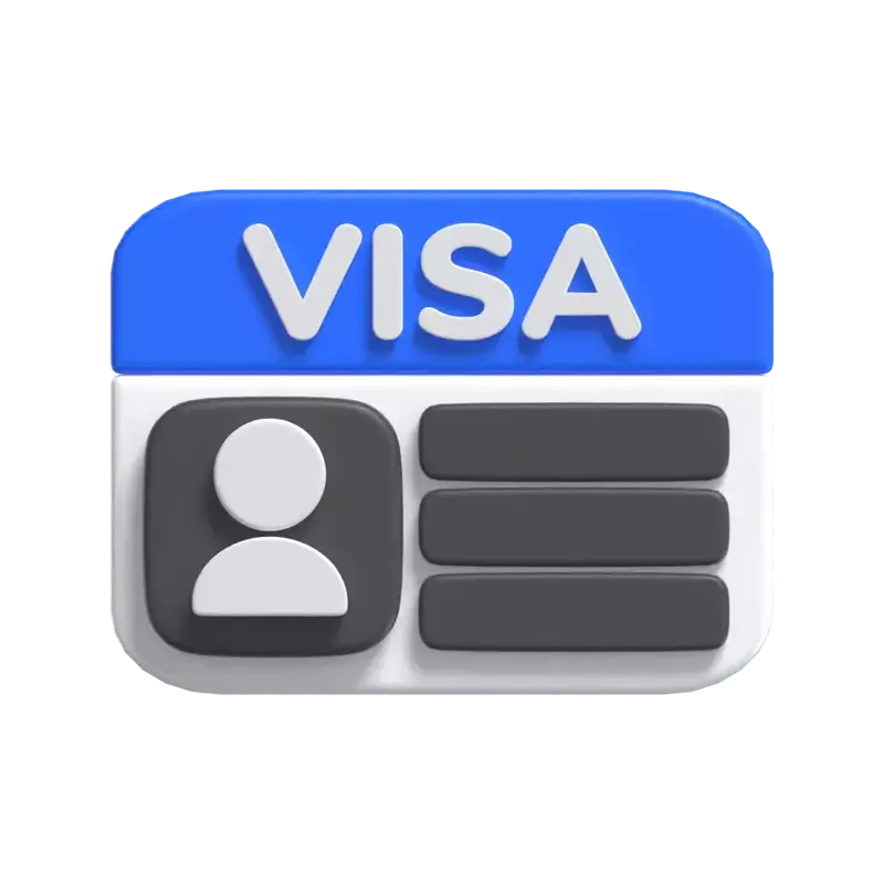 Documento Visa Con Avatar Modelo Icono 3D 3D Graphic