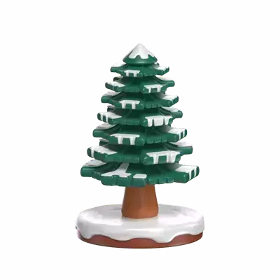 3D Winter Tree With Snow Covers On It 3D Graphic