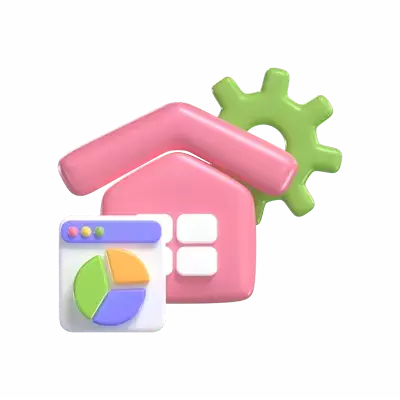 Work From Home 3D Graphic