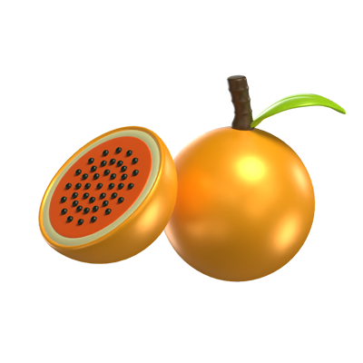 3D Passion Fruit Model Whole Fruit And A Sliced One 3D Graphic