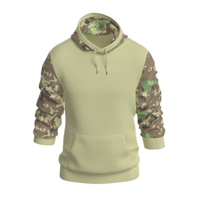 Men Camo Hoodie Pocket Sleeve Roll Up 3D Mockup 3D Graphic