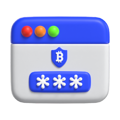 3D Blockchain Password Cryptographic Access 3D Graphic