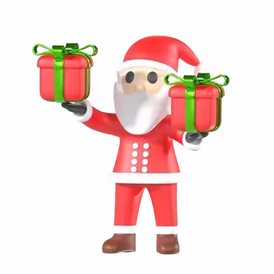 Santa Holding Gifts 3D Graphic