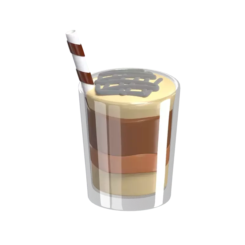 Caramelo Uma Indulgência 3D no Latte 3D Graphic