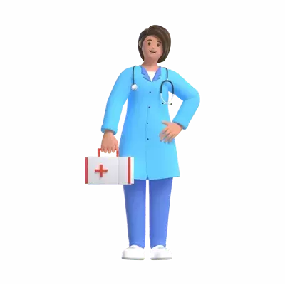 Nurse With First Aid Kit 3d scene--54c0c59c-5366-4c91-9f95-7b7ffa068160