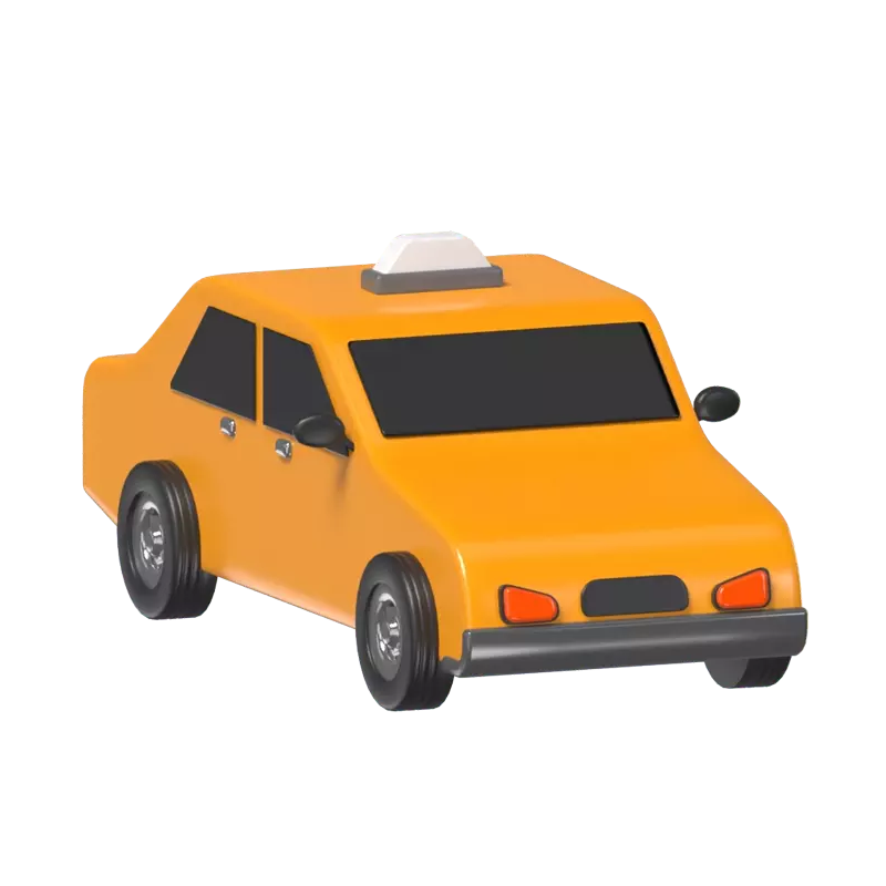 3D Taxi Modell Stadtverkehr in Bewegung 3D Graphic