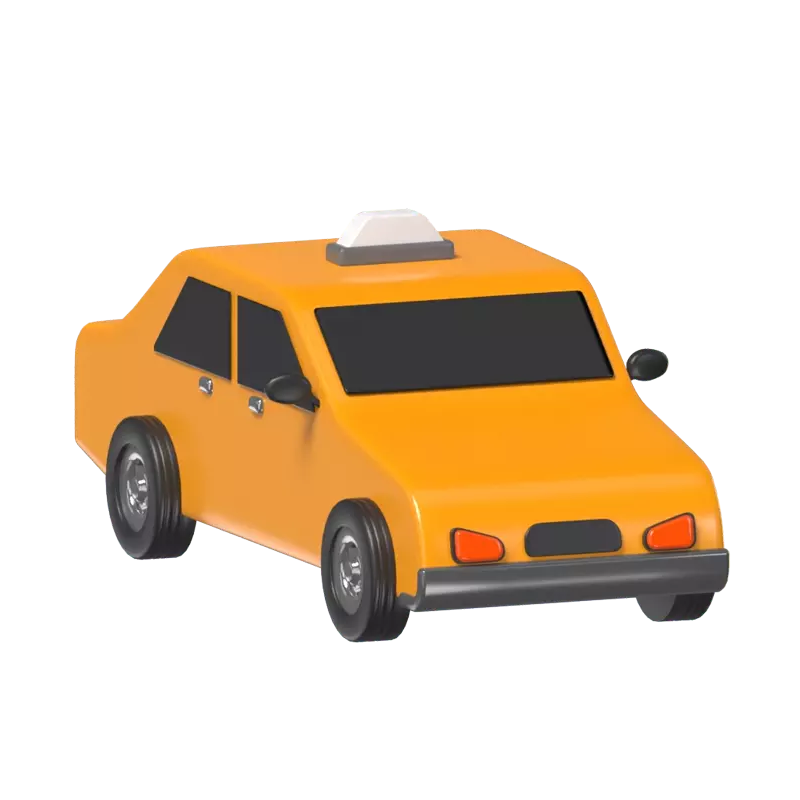 3D Taxi Model Urban Transportation In Motion 3D Graphic