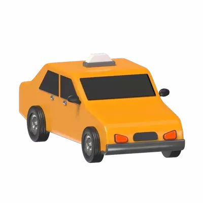 3D Taxi Model Urban Transportation In Motion 3D Graphic