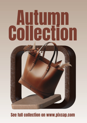 Autumn Collection For Women HandBag Leather All Brown Aesthetic 3D Template