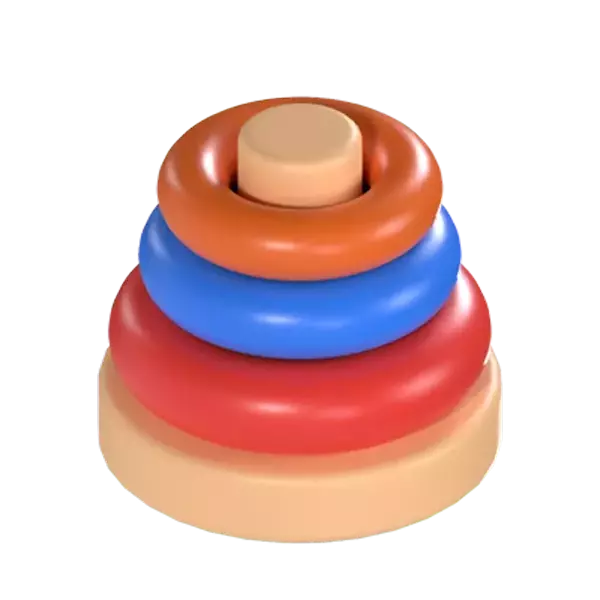 Stacking Rings Toy 3D Graphic