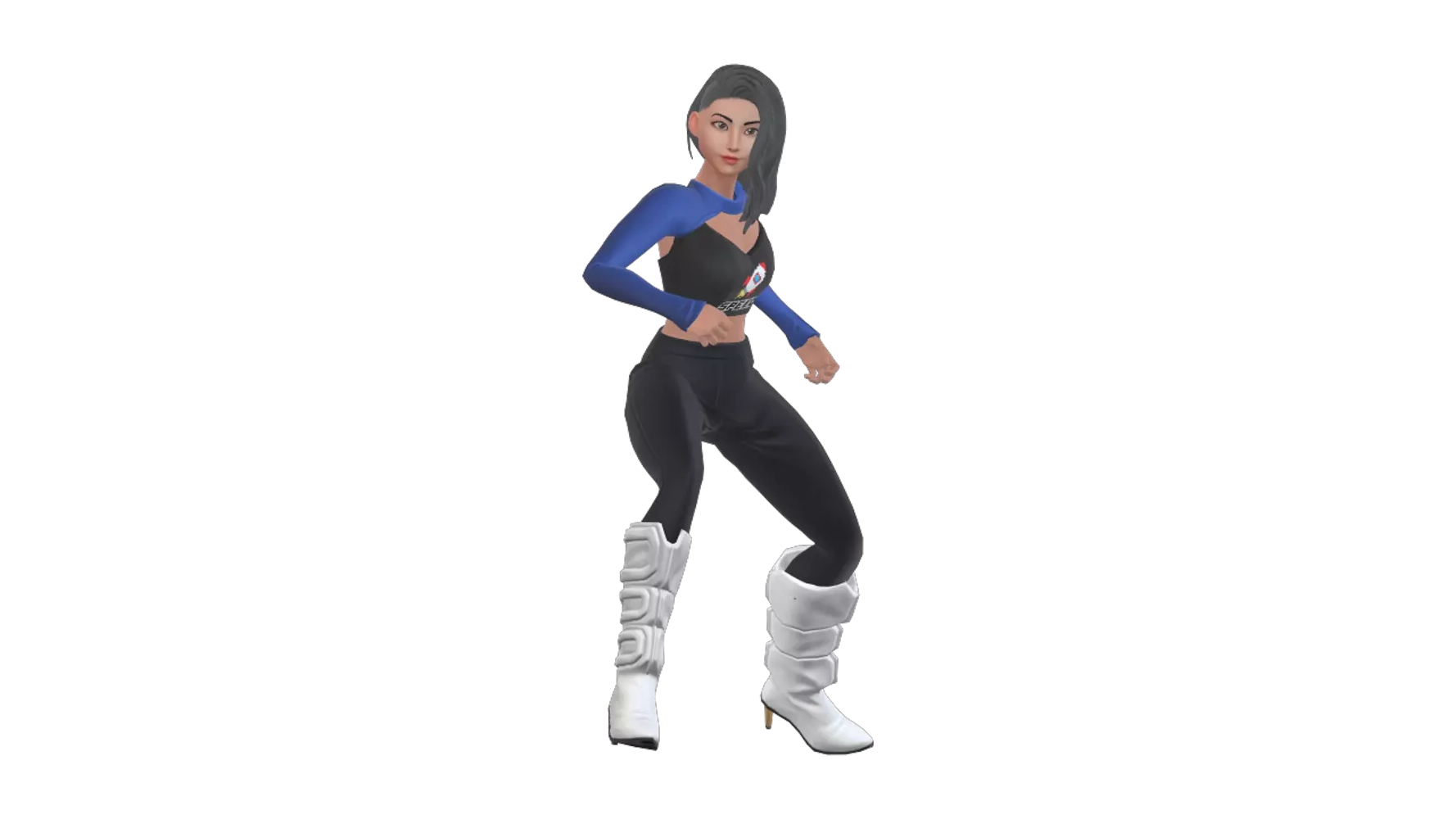 Woman Fight Stance 3D Graphic