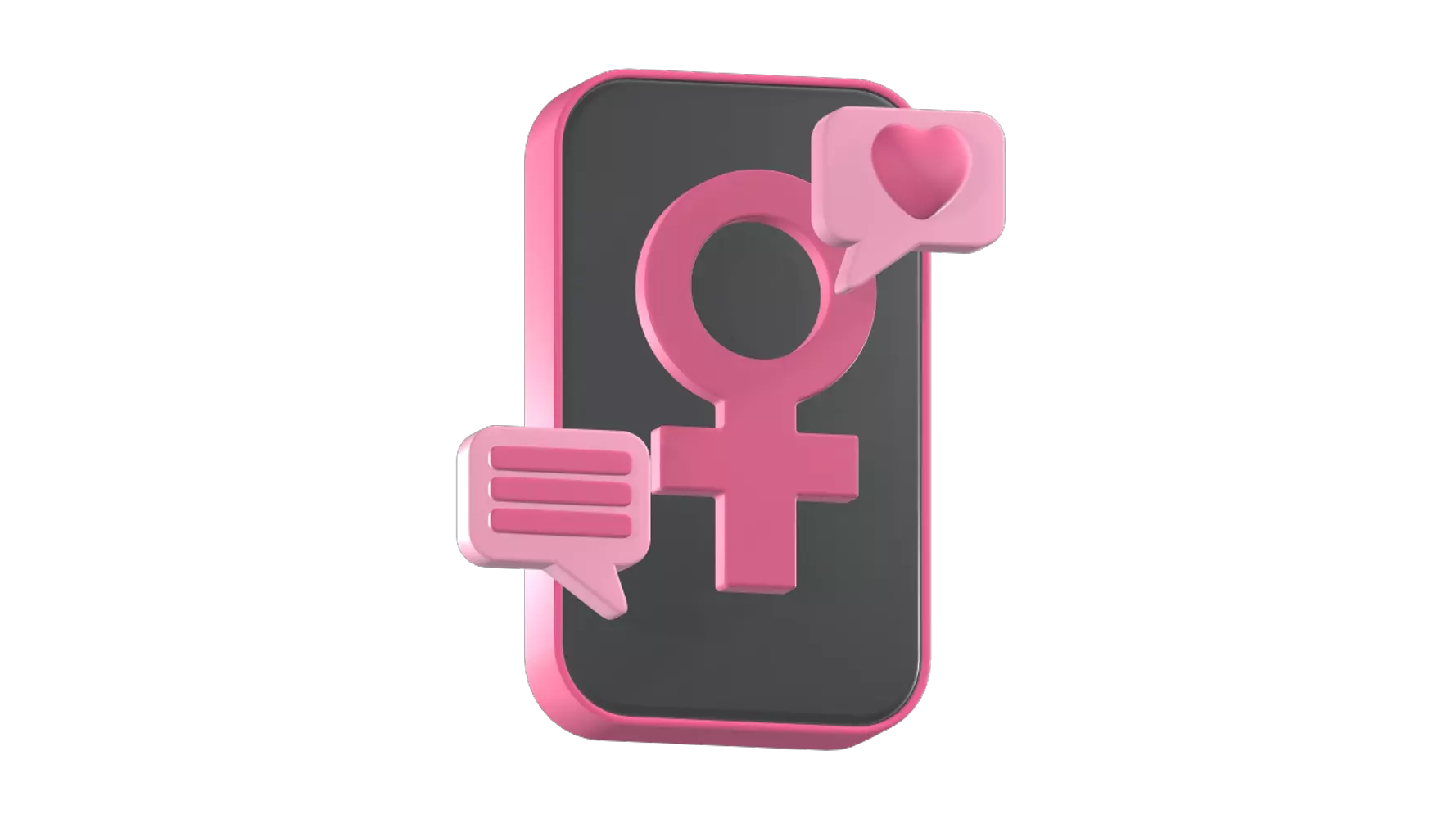 Women's Day Message 3D Graphic