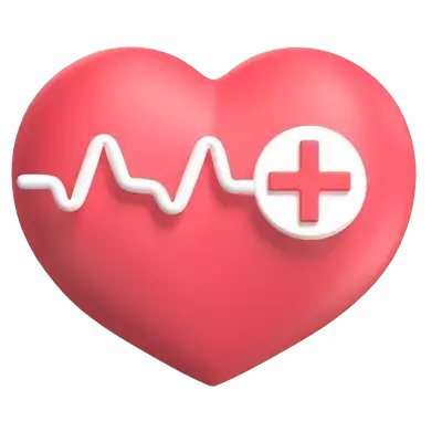 Heart Check 3D Illustration