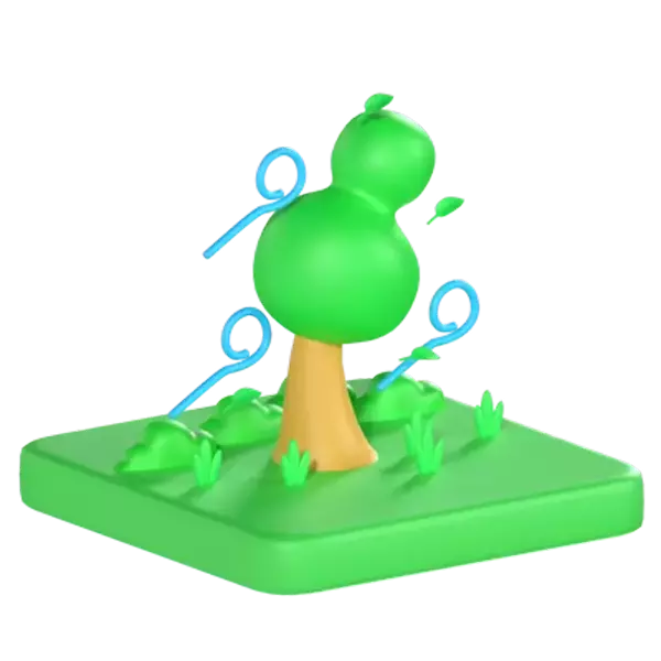 Tree Wind 3D Graphic