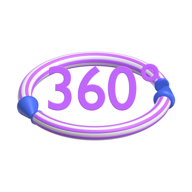 360 3D Icon Modell mit Pfeilen