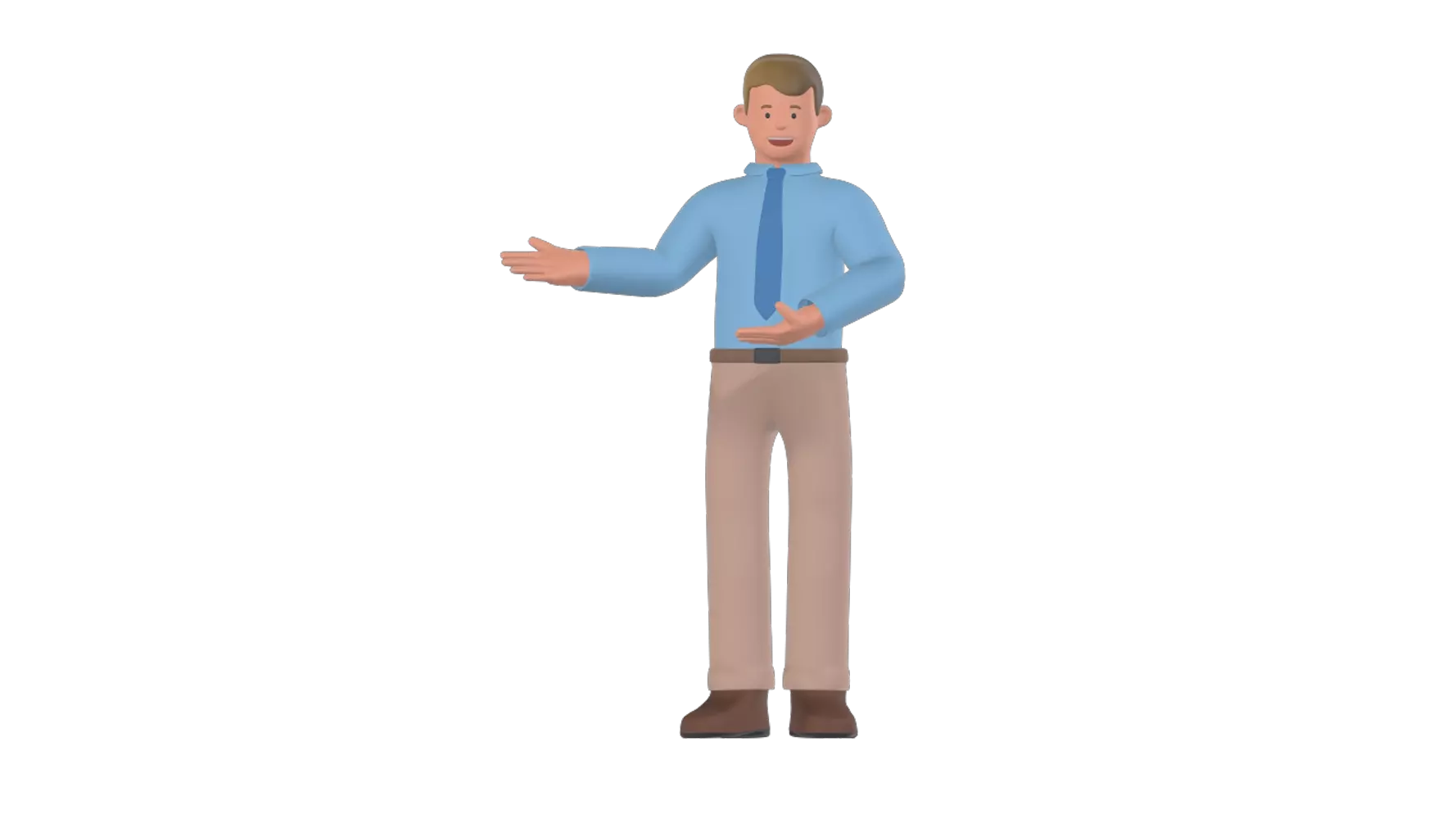Business Man Pointing Side 3D Graphic