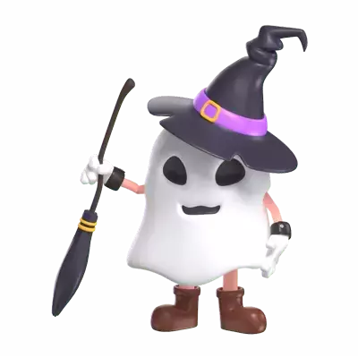 Halloween Ghost Witch Outfit 3D Graphic