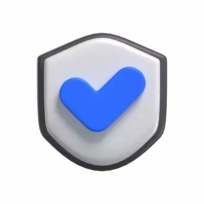 3D Shield With Checklist Icon Model 3D Graphic