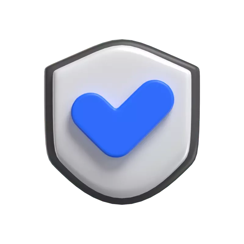 3D Shield With Checklist Icon Model 3D Graphic