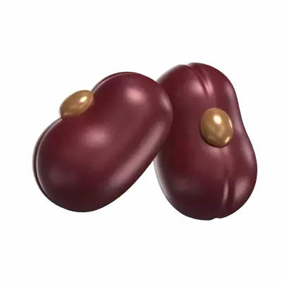 Two Red Bean Pieces 3D Model 3D Graphic