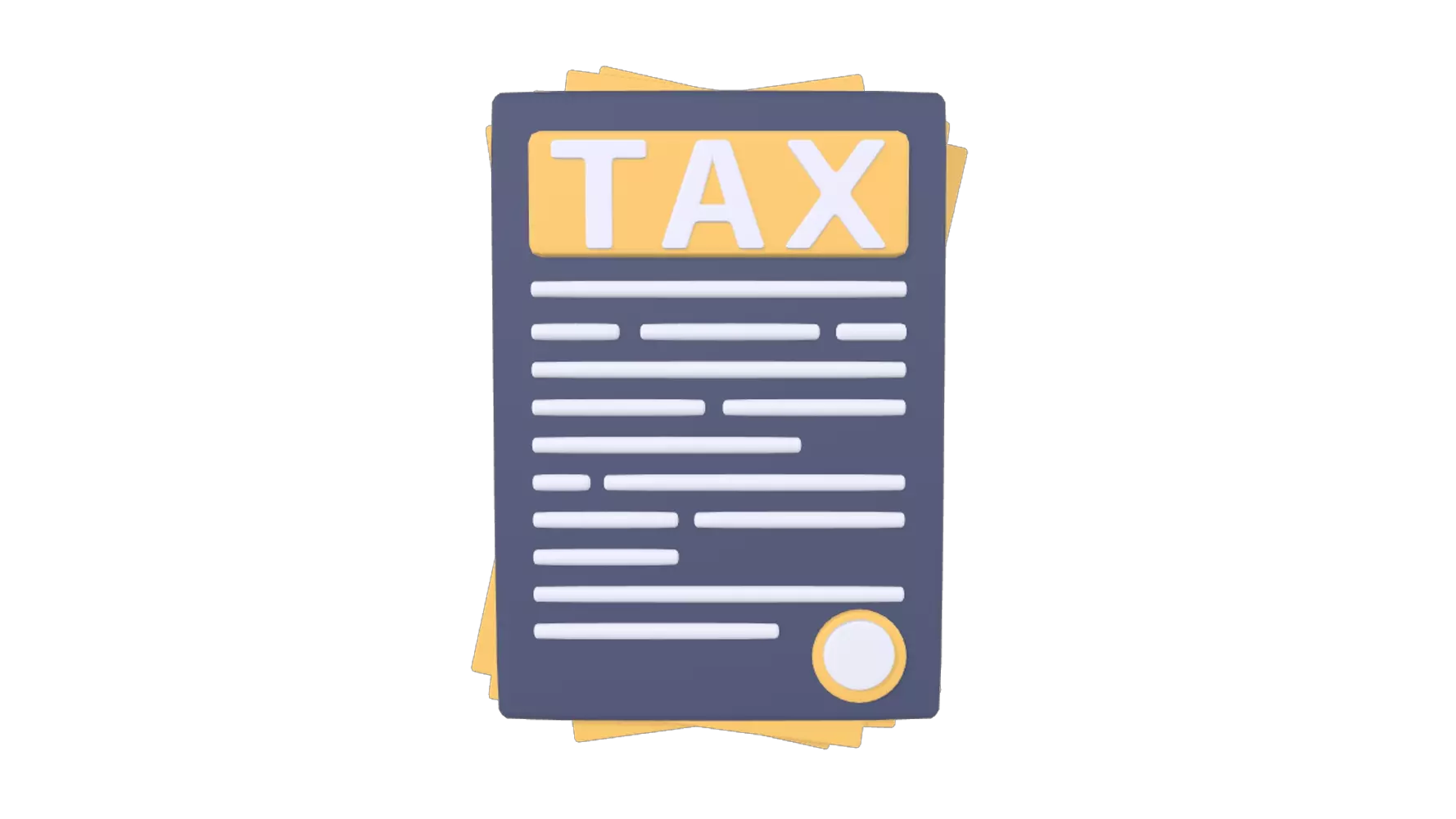 TAX Document 3D Graphic