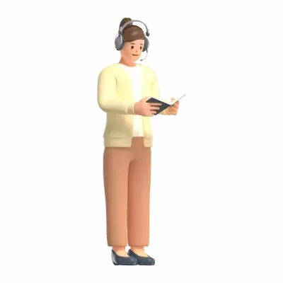 Customer Service Reading A Book 3D Illustration