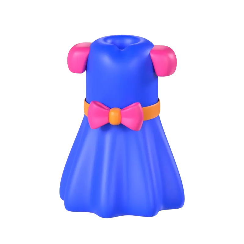 Birthday Costume 3D Model Dress With Ribbon On Waist 3D Graphic