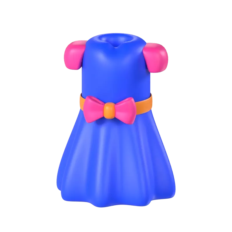 Birthday Costume 3D Model Dress With Ribbon On Waist